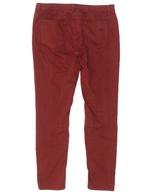Spodnie damskie Fat Face Slim Casual UK 14 Large W32 L29 Burgundowa bawełna