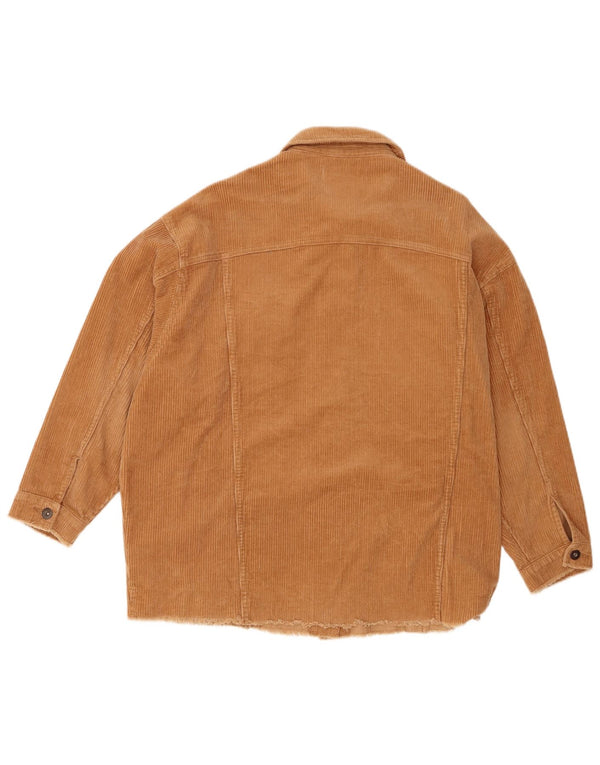 Damska kurtka sztruksowa oversize Zara UK 16, duża, beżowa, bawełniana