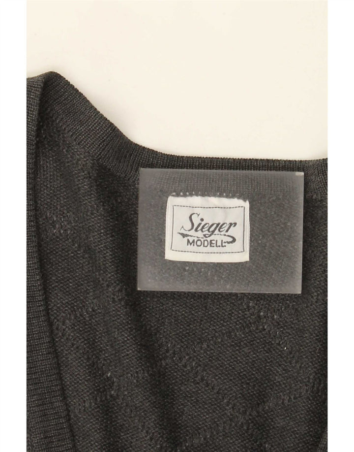 Sweter damski w stylu vintage, EU 46 XL, szary, poliakrylowy w kratkę