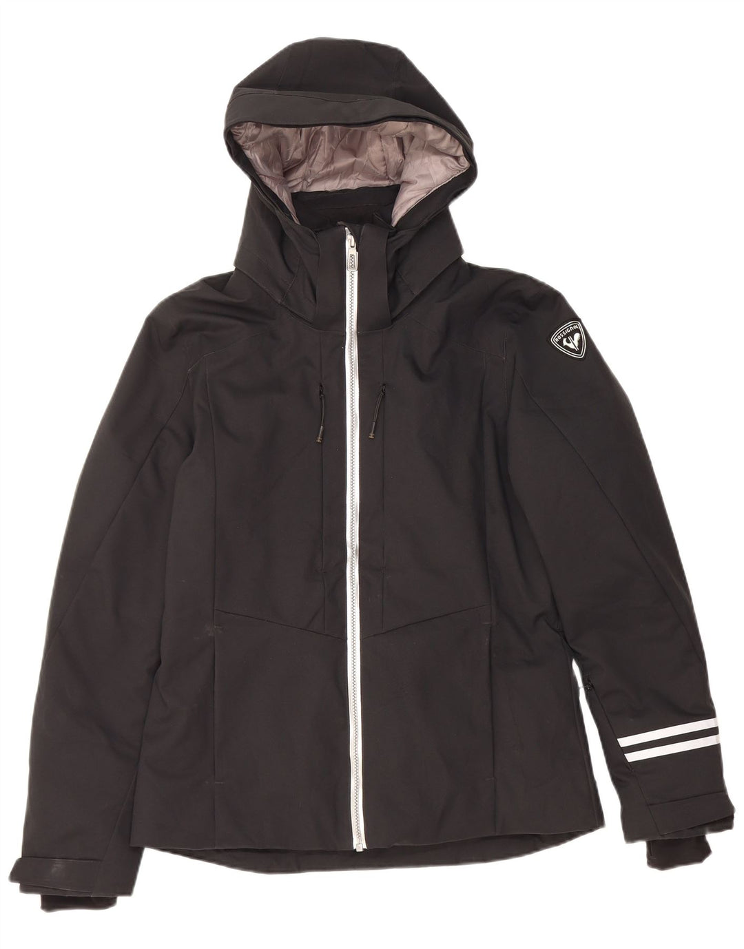 Damska wodoodporna kurtka z kapturem Rossignol UK 14, duża, czarna, poliestrowa