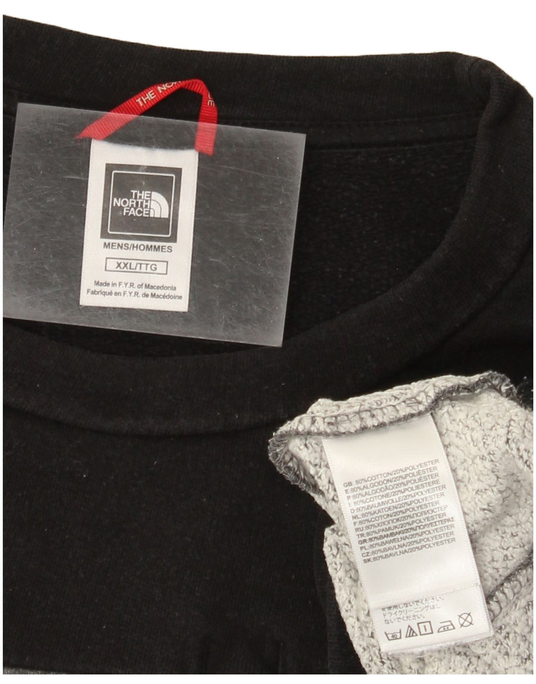 Męska bluza dresowa The North Face 2XL, szara, z blokami kolorów, bawełniana, nowoczesna