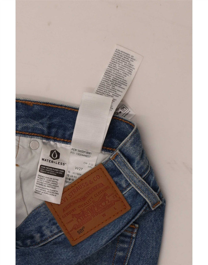 Damskie spodenki jeansowe Levi's 501 w trudnej sytuacji W27, małe, niebieskie, bawełniane