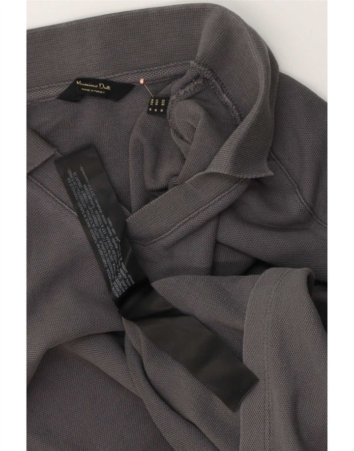 Damska koszulka polo Massimo Dutti UK 14, średnia szara bawełna