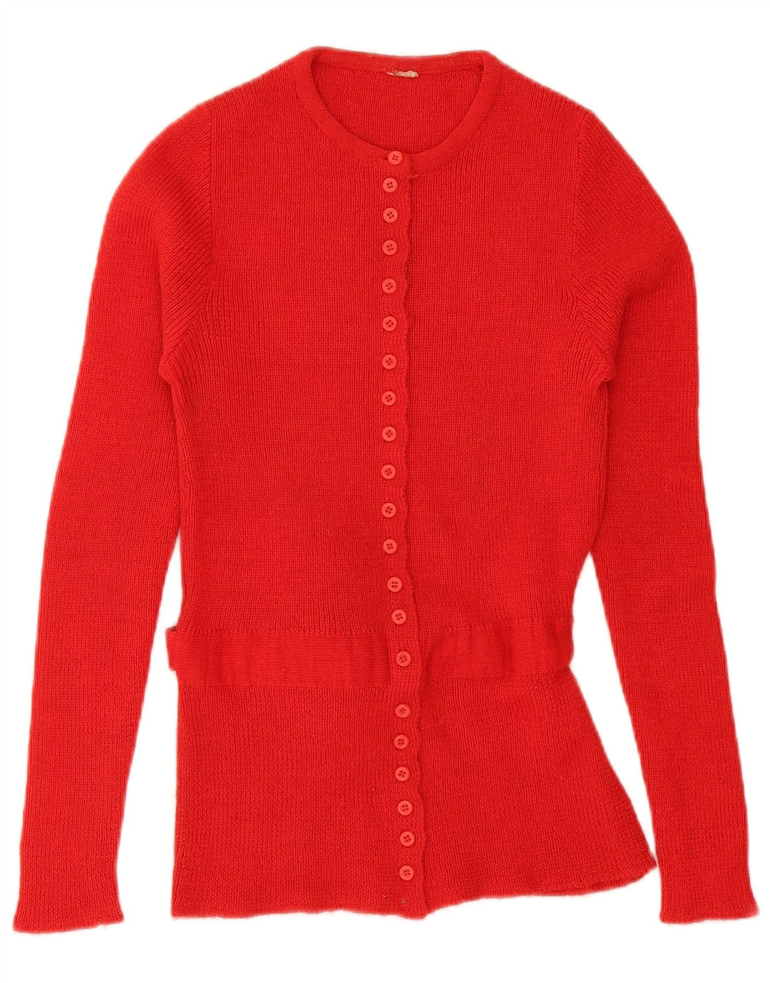 Sweter damski w stylu vintage, kardigan UK 12, średni czerwony