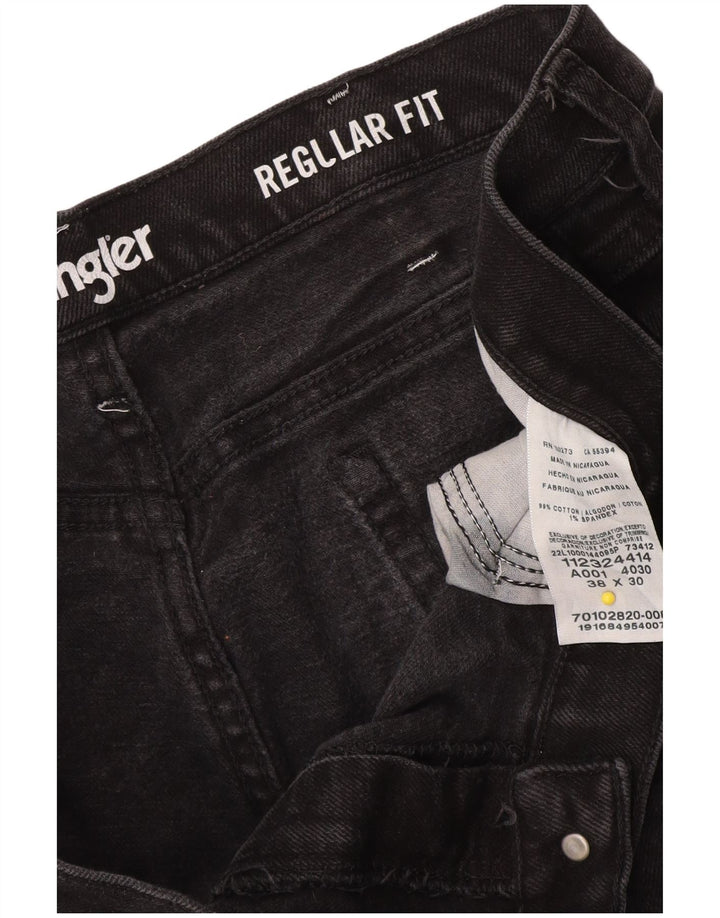 Męskie jeansy Wrangler o prostym kroju W38 L30, czarne, bawełniane