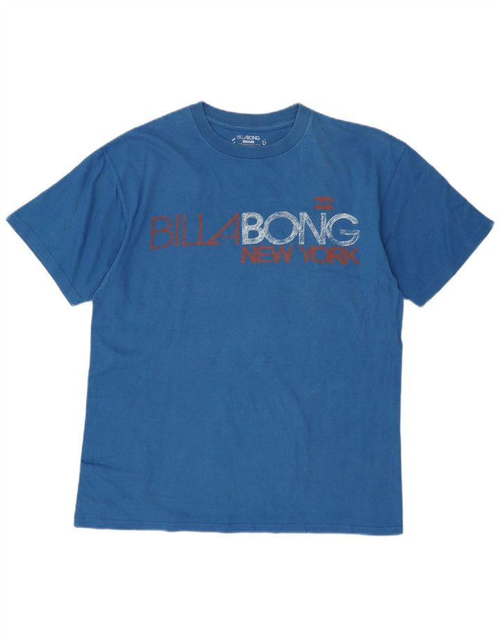 Męski T-shirt z grafiką BILLABONG, duży, niebieski, bawełniany