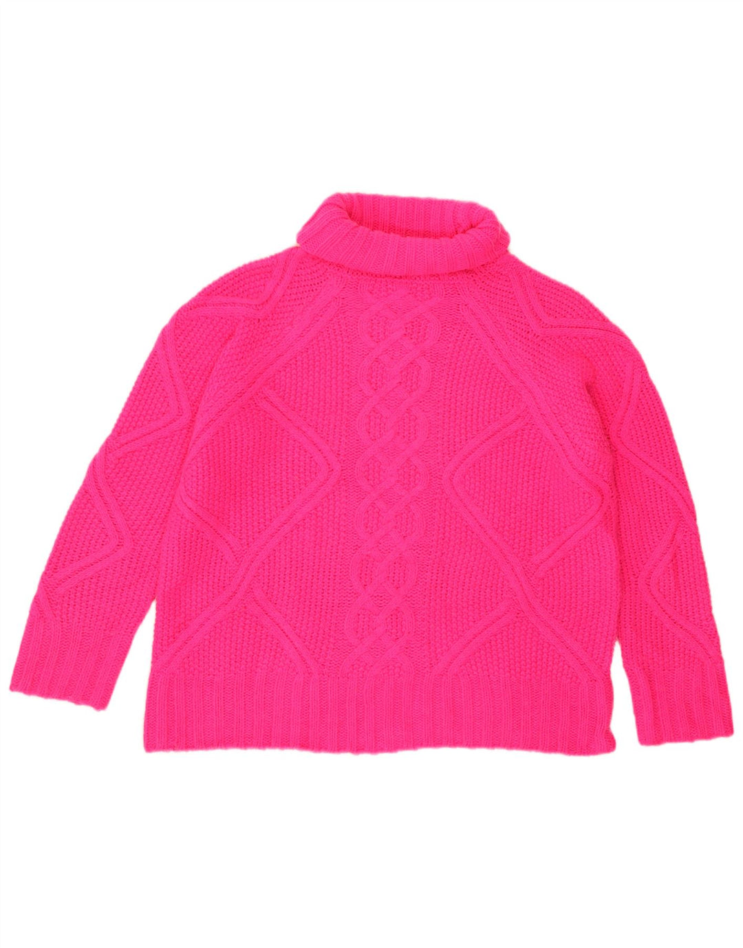 Damski sweter oversize Oasis z golfem UK 10, mały, różowy, akrylowy