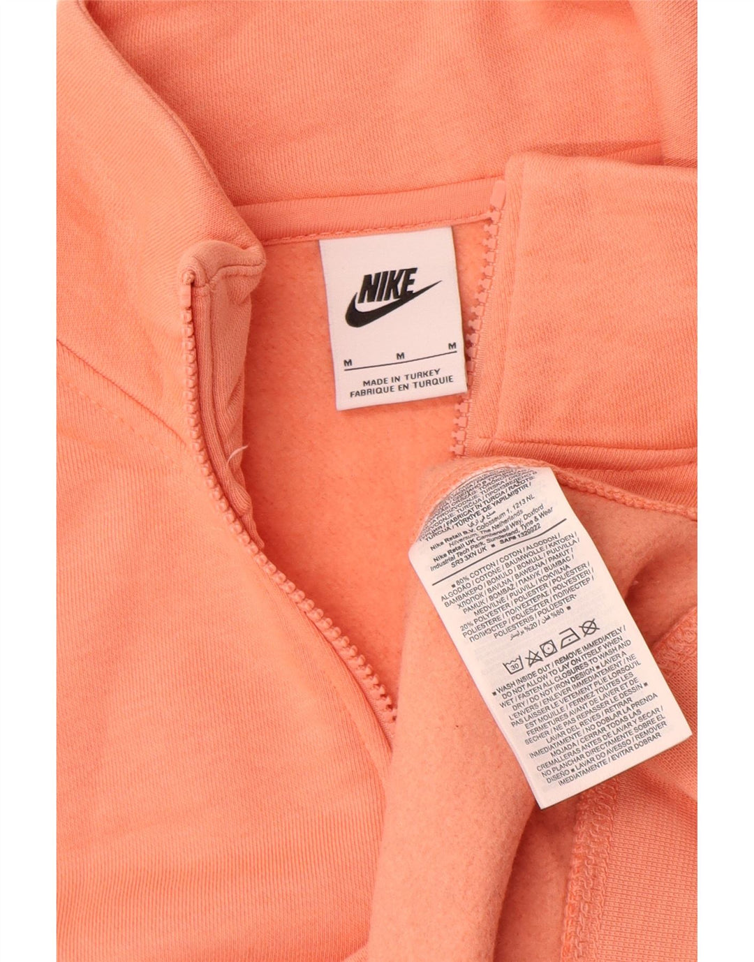 Męska bluza z zamkiem błyskawicznym Nike, średnia, pomarańczowa, bawełniana