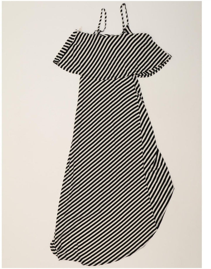 MOSSIMO Womens Sleeveless Asymmetrical Dress UK 12 Medium Black Striped Vintage Mossimo and Second-Hand Mossimo from Messina Hembry 