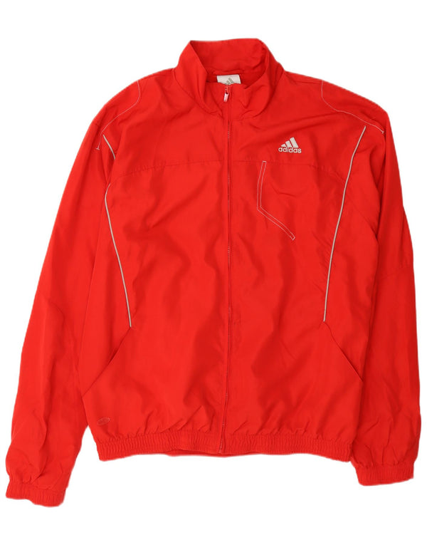 Damska kurtka dresowa Adidas UK 16, duża, czerwona, poliestrowa