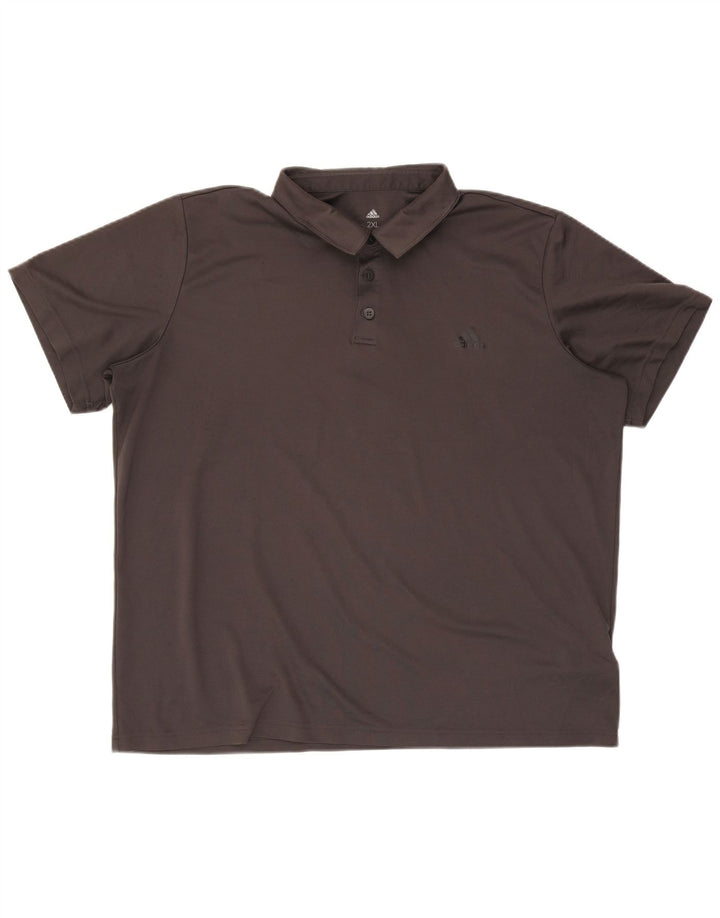 Męska koszulka polo Adidas Climalite 2XL Szary poliester