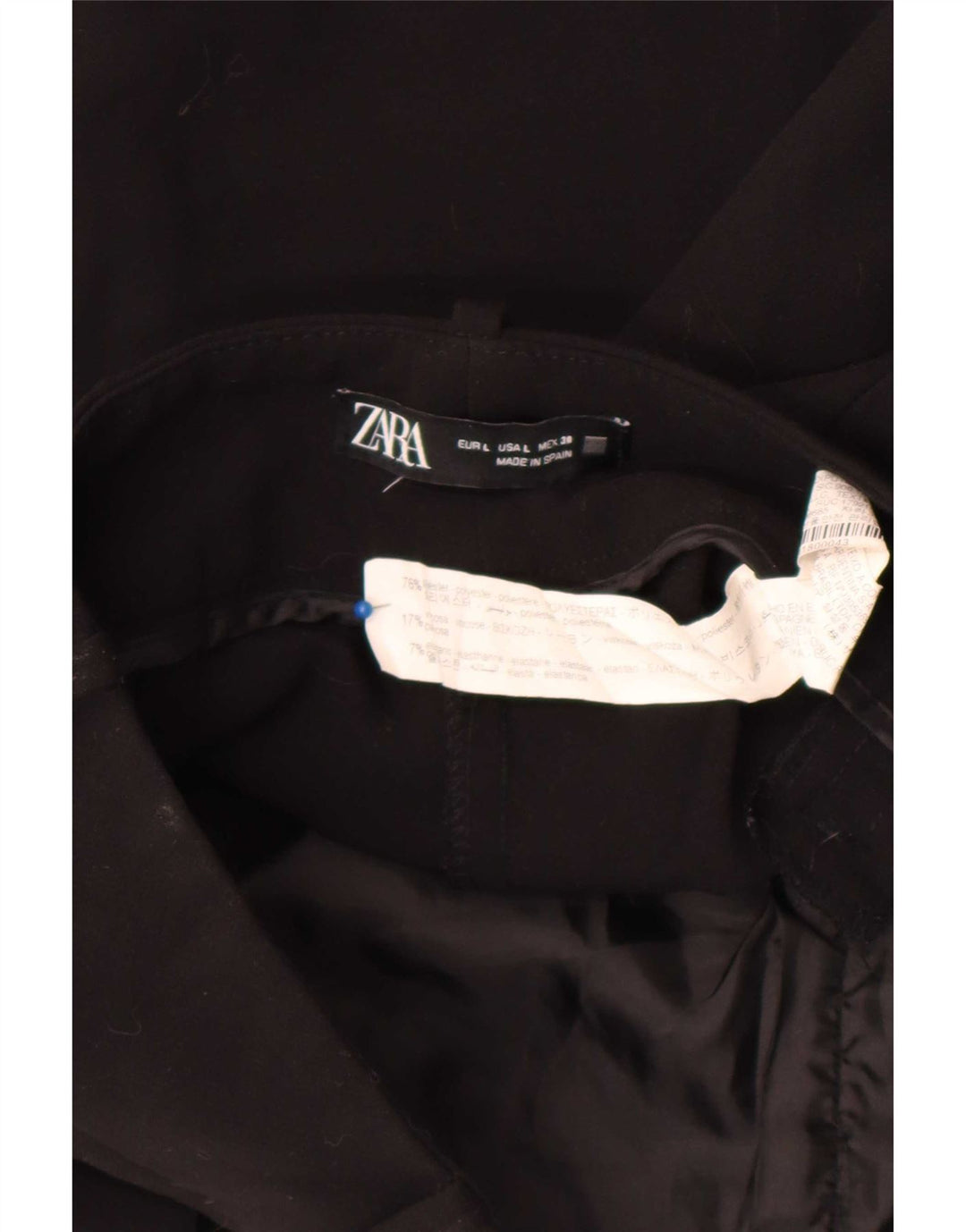Damskie zwężane spodnie chino Zara, duże W30 L26, czarny poliester