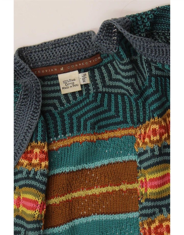 Peruwiański sweter damski Connection z krótkim rękawem UK 6 XS, szary