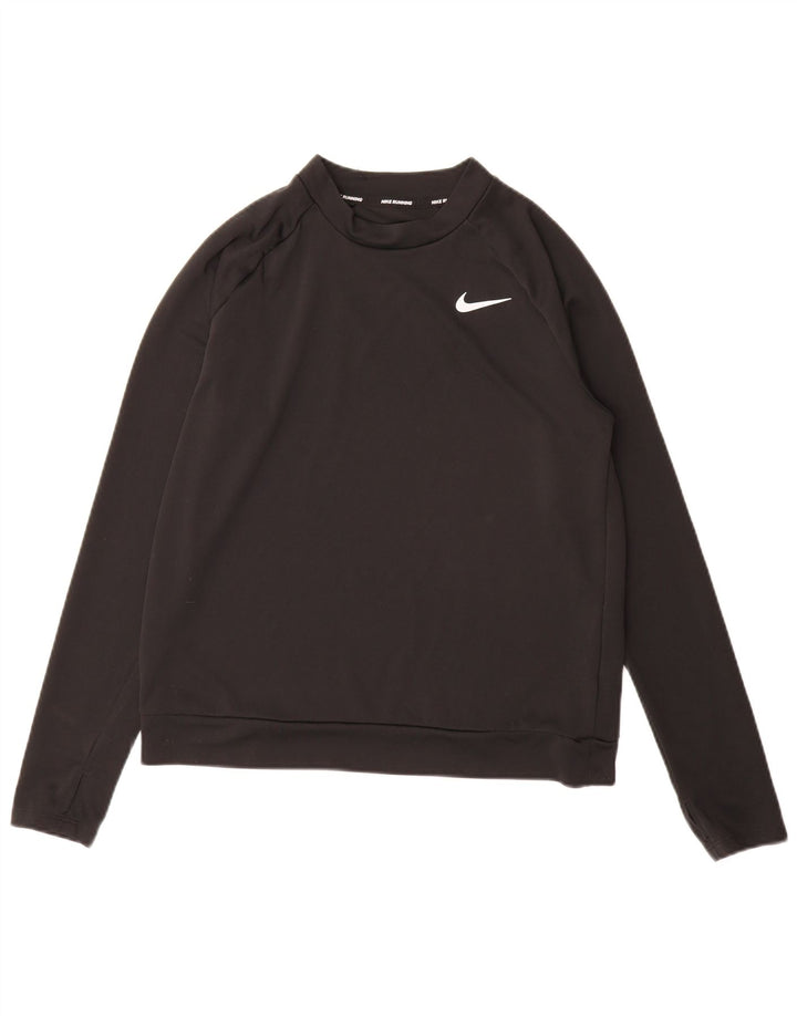 Męska koszulka Nike Dri Fit z długim rękawem, mała, czarna, poliestrowa