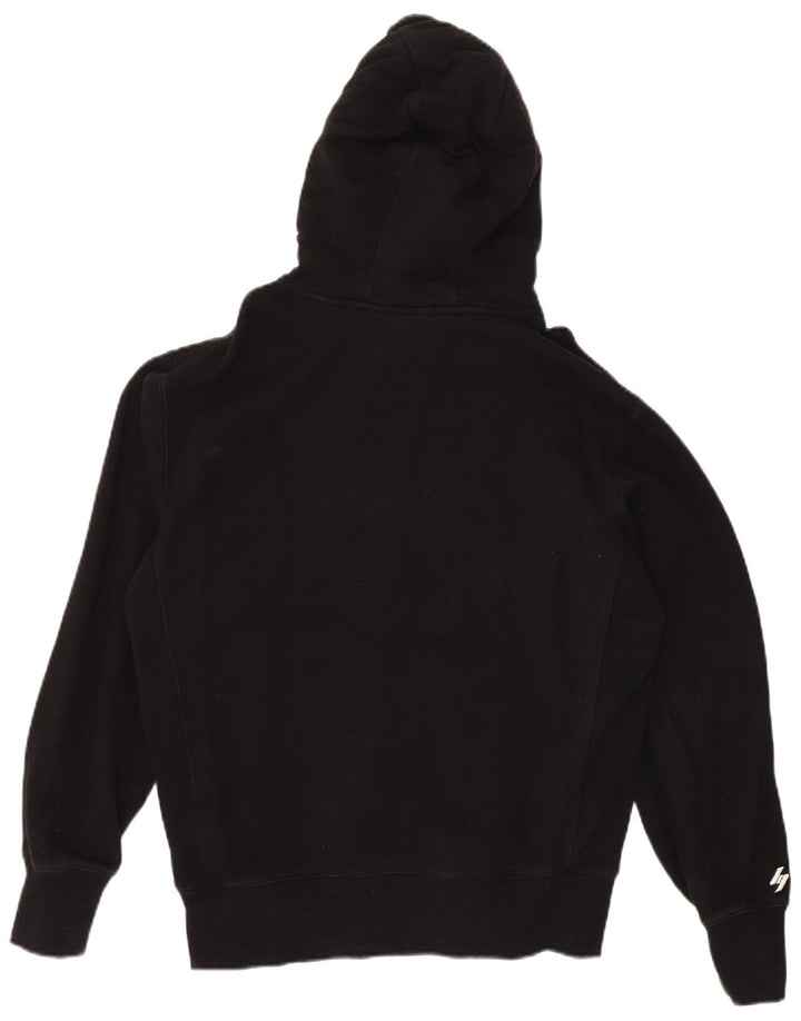 SUPERDRY Męski luźny sweter z kapturem, mały, czarny, bawełniany