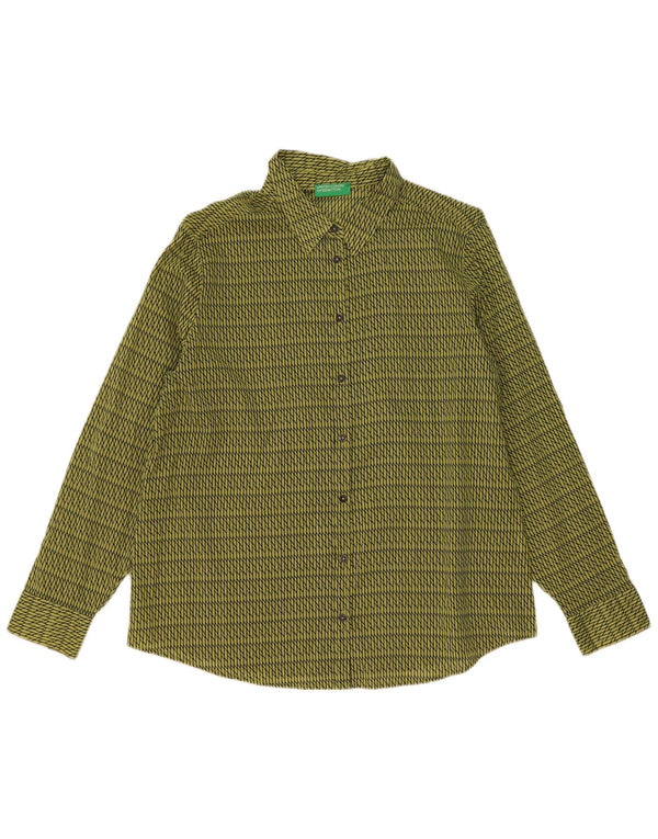 Koszula damska Benetton UK 16, duża, zielona, geometryczna