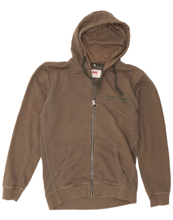 Carrera Mens Zip Hoodie Sweater Large Khaki Cotton