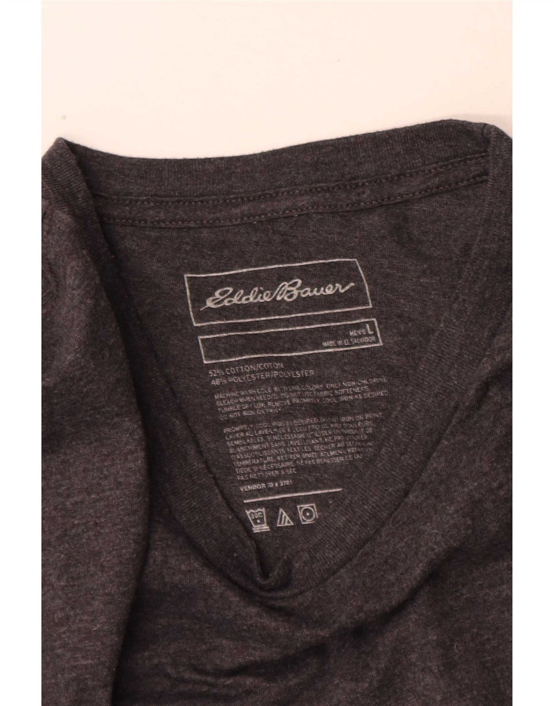 Męski graficzny top Eddie Bauer z długim rękawem, duży, szary, nakrapiany, bawełniany
