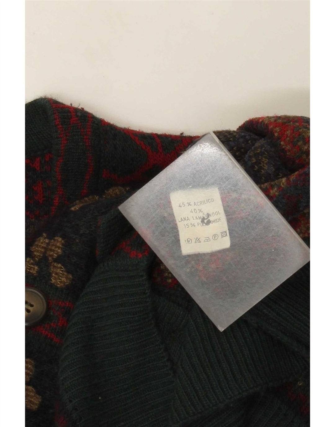 Sweter męski w stylu vintage, duży, wielokolorowy, akryl Fair Isle