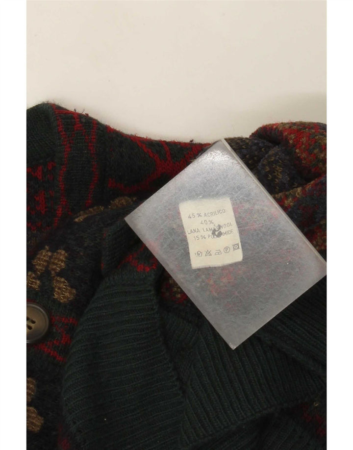 Sweter męski w stylu vintage, duży, wielokolorowy, akryl Fair Isle