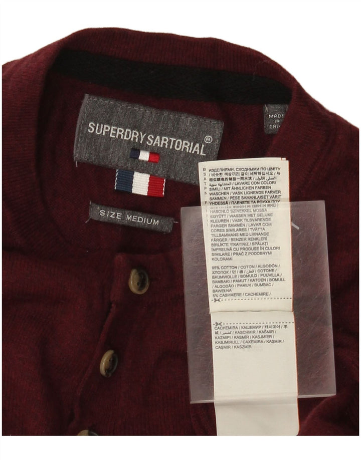 Męski sweter Superdry z okrągłym dekoltem, bawełna w kolorze średniego bordowego koloru