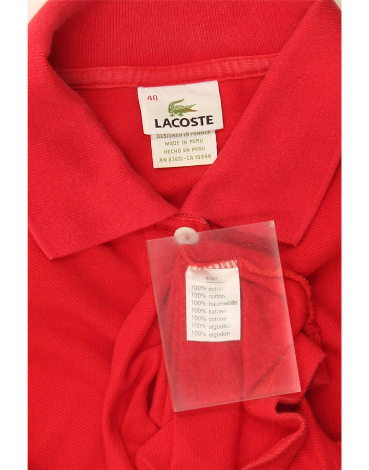 Damska koszulka polo Lacoste, rozmiar 40, średnia czerwona, bawełniana