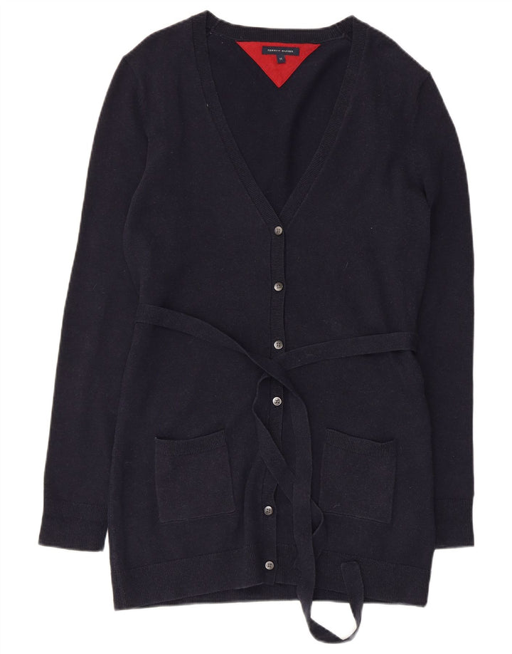 Damski sweter rozpinany TOMMY HILFIGER UK 12, średni granatowy, bawełniany