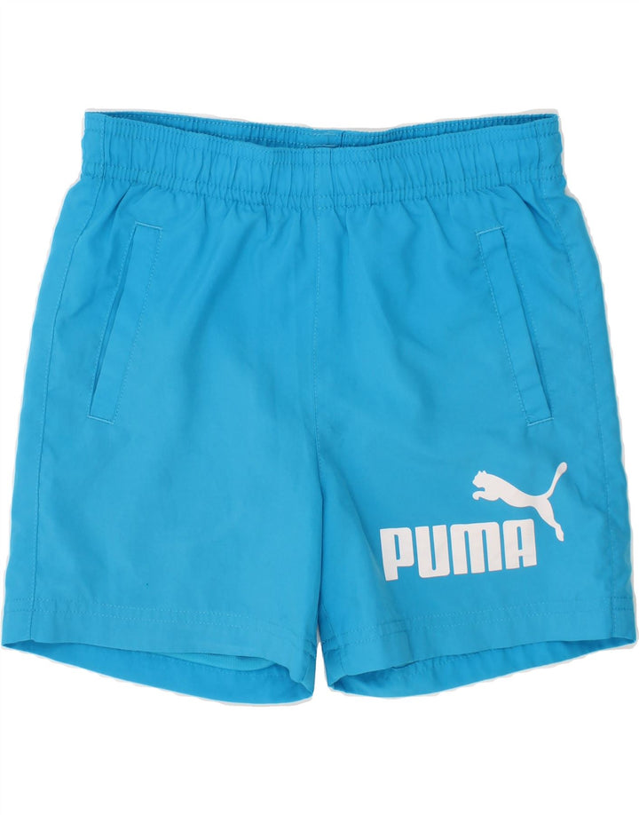 PUMA Boys Graphic Sport Shorts 7-8 Years Blue Vintage Puma and Second-Hand Puma from Messina Hembry 