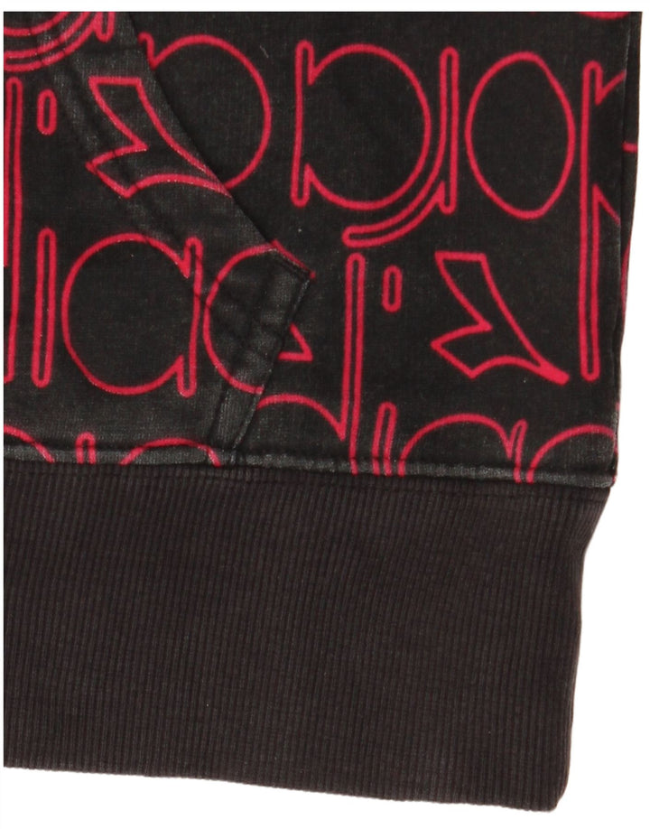 Męski sweter z kapturem i grafiką DIADORA, średni czarny, bawełniany