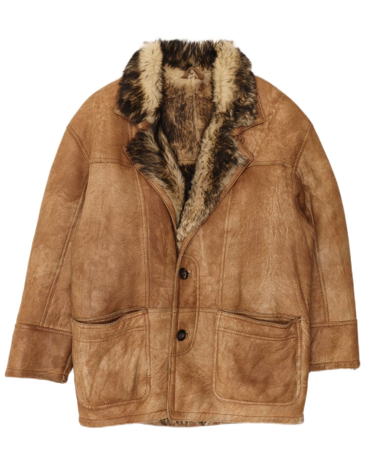 Męska kurtka shearling VINTAGE UK 36 Small Brown Shearling