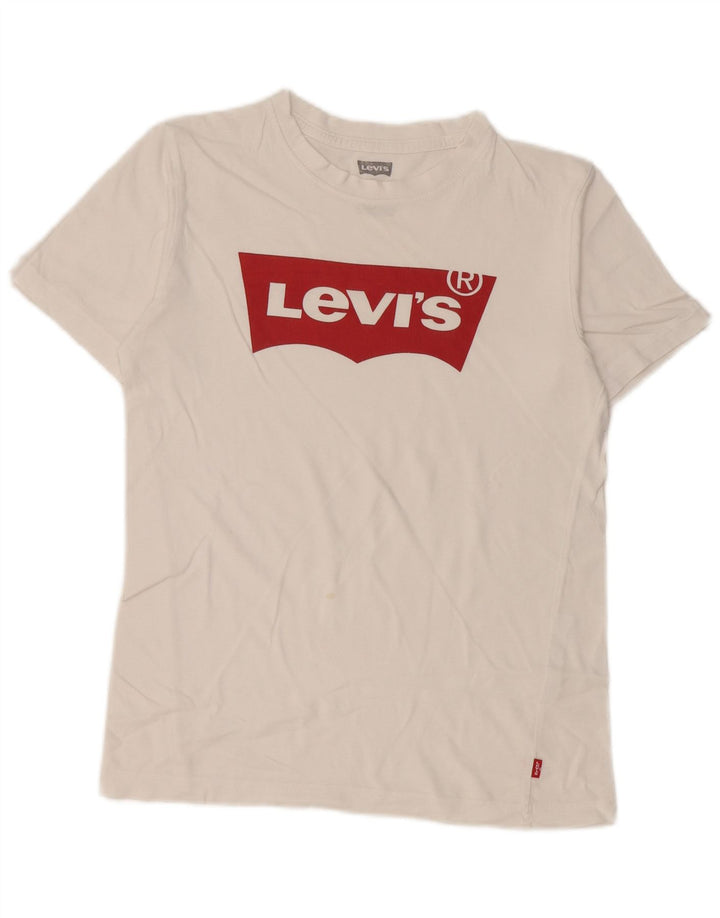 Chłopięcy T-shirt z grafiką Levi's, 11-12 lat, biała bawełna