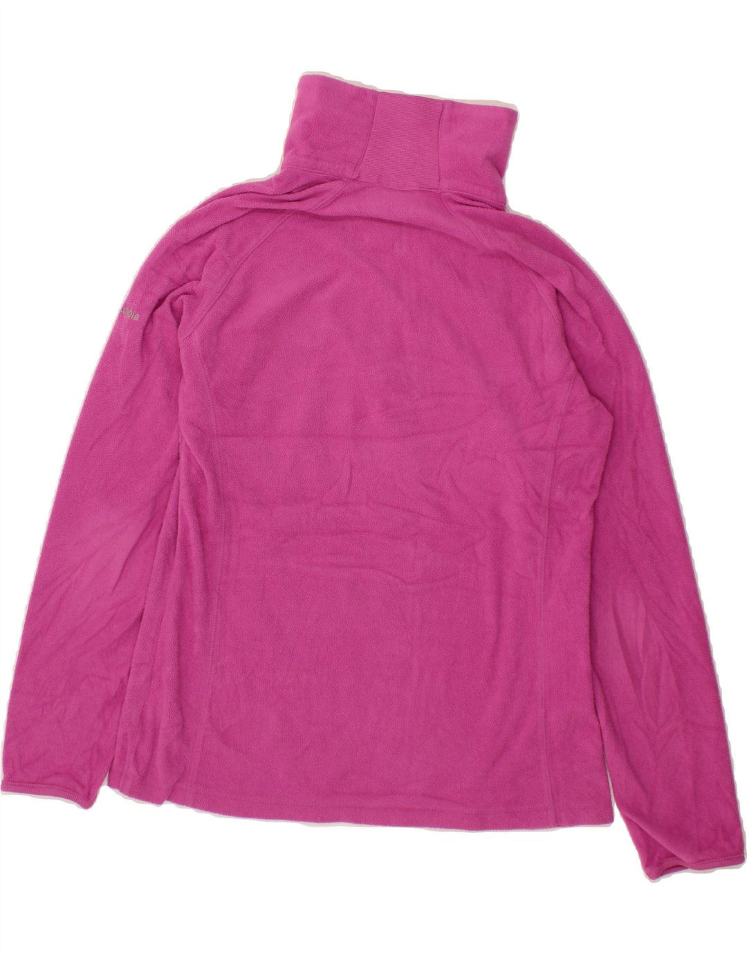 COLUMBIA Womens Zip Neck Fleece Jumper UK 14 Medium Pink Polyester Vintage Columbia and Second-Hand Columbia from Messina Hembry 