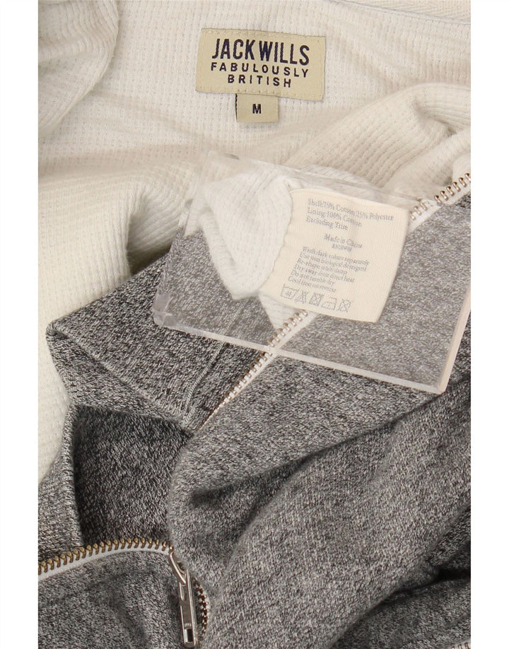Męski sweter z kapturem i zamkiem Jack Wills, średnioszary, bawełniany