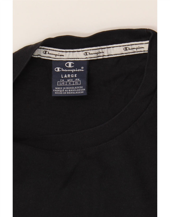 Męski T-shirt z grafiką CHAMPION, duży, czarny