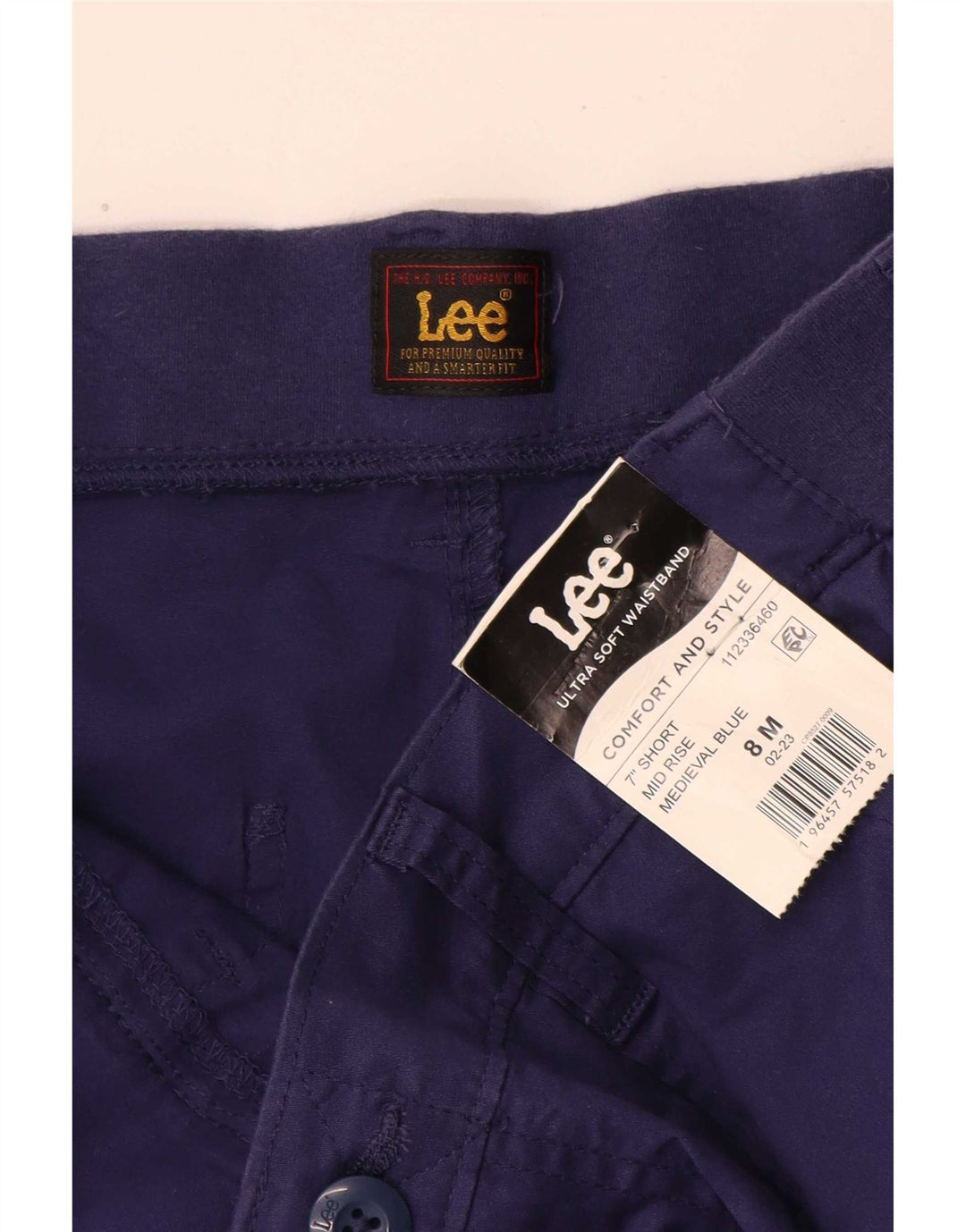 Damskie spodenki Chino Lee ze średnim stanem US 8 Medium W30 Granatowa bawełna