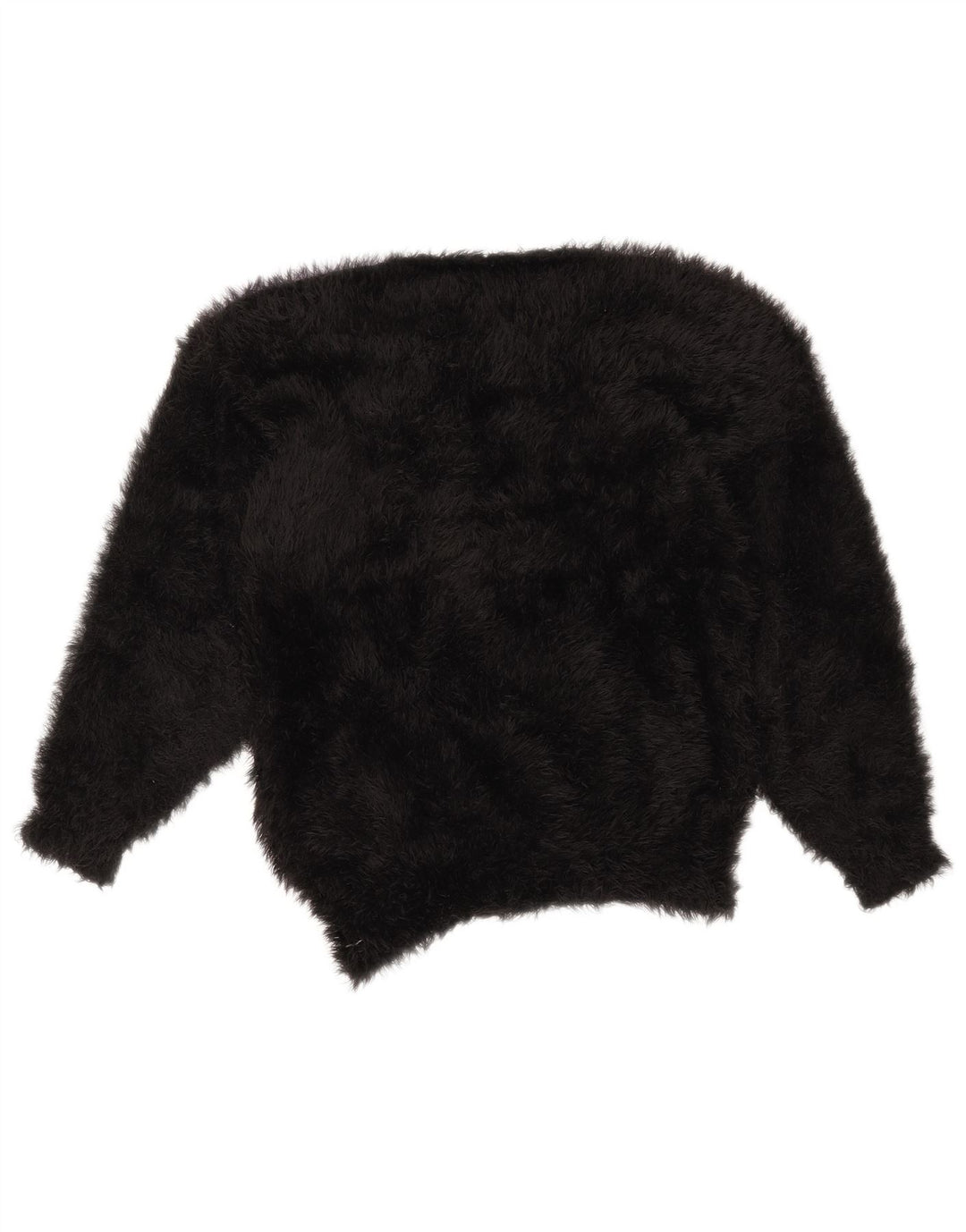 Damski sweter z okrągłym dekoltem w stylu VINTAGE UK 14, średni czarny, blok kolorów