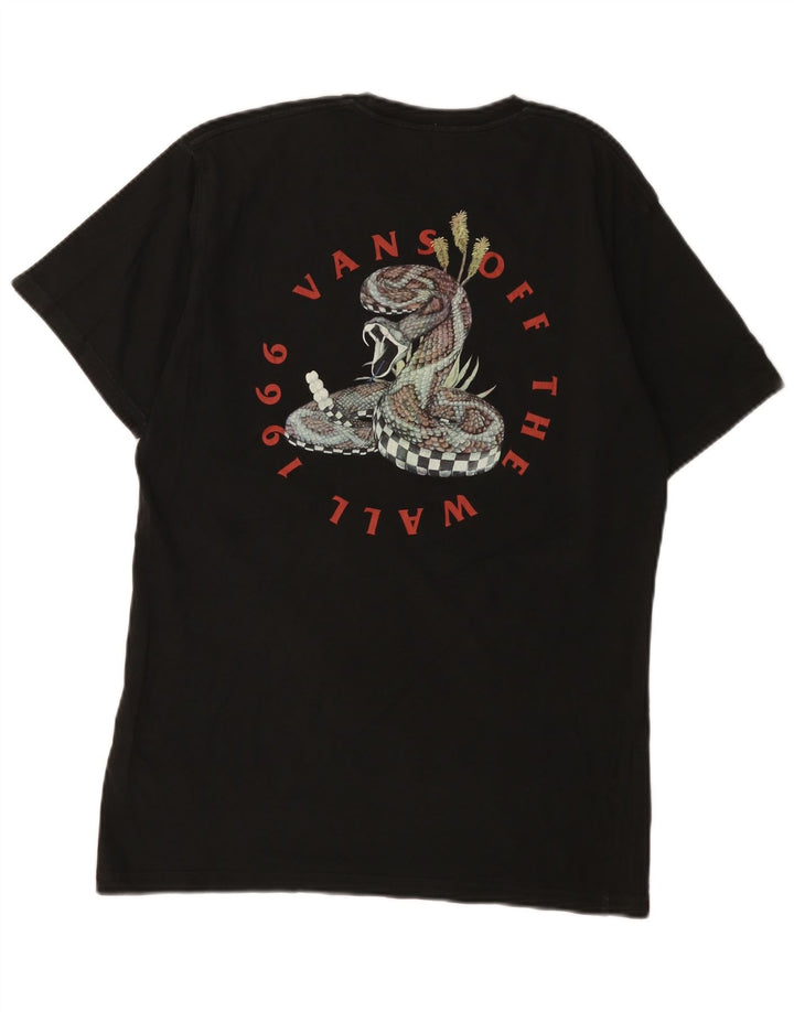 Męski T-shirt Vans o klasycznym kroju z grafiką, średni czarny, bawełniany