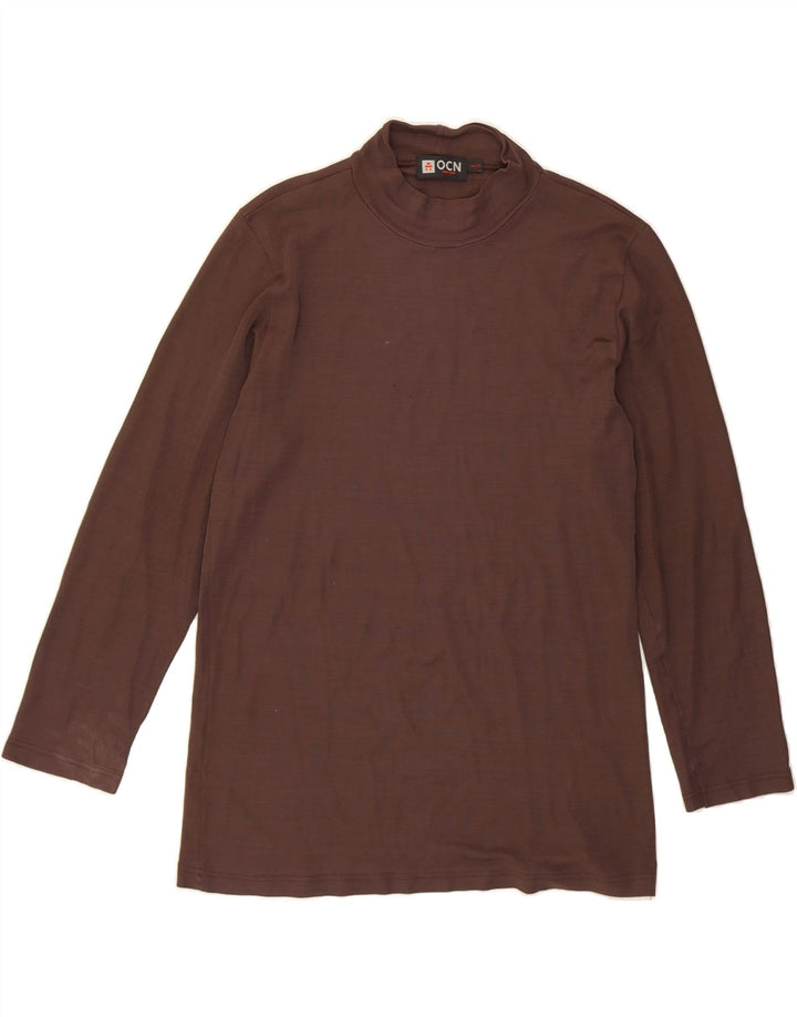 VINTAGE Womens Top Long Sleeve UK 14 Large Brown Vintage Vintage and Second-Hand Vintage from Messina Hembry 