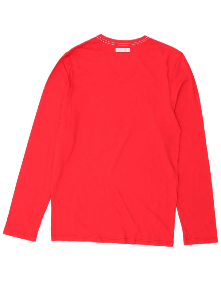Damski top Calvin Klein z długim rękawem, UK 12, średni czerwony, bawełniany