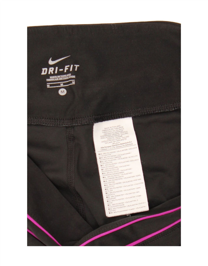 Damskie spodnie dresowe Nike Dri Fit Capri UK 14, średni czarny poliester