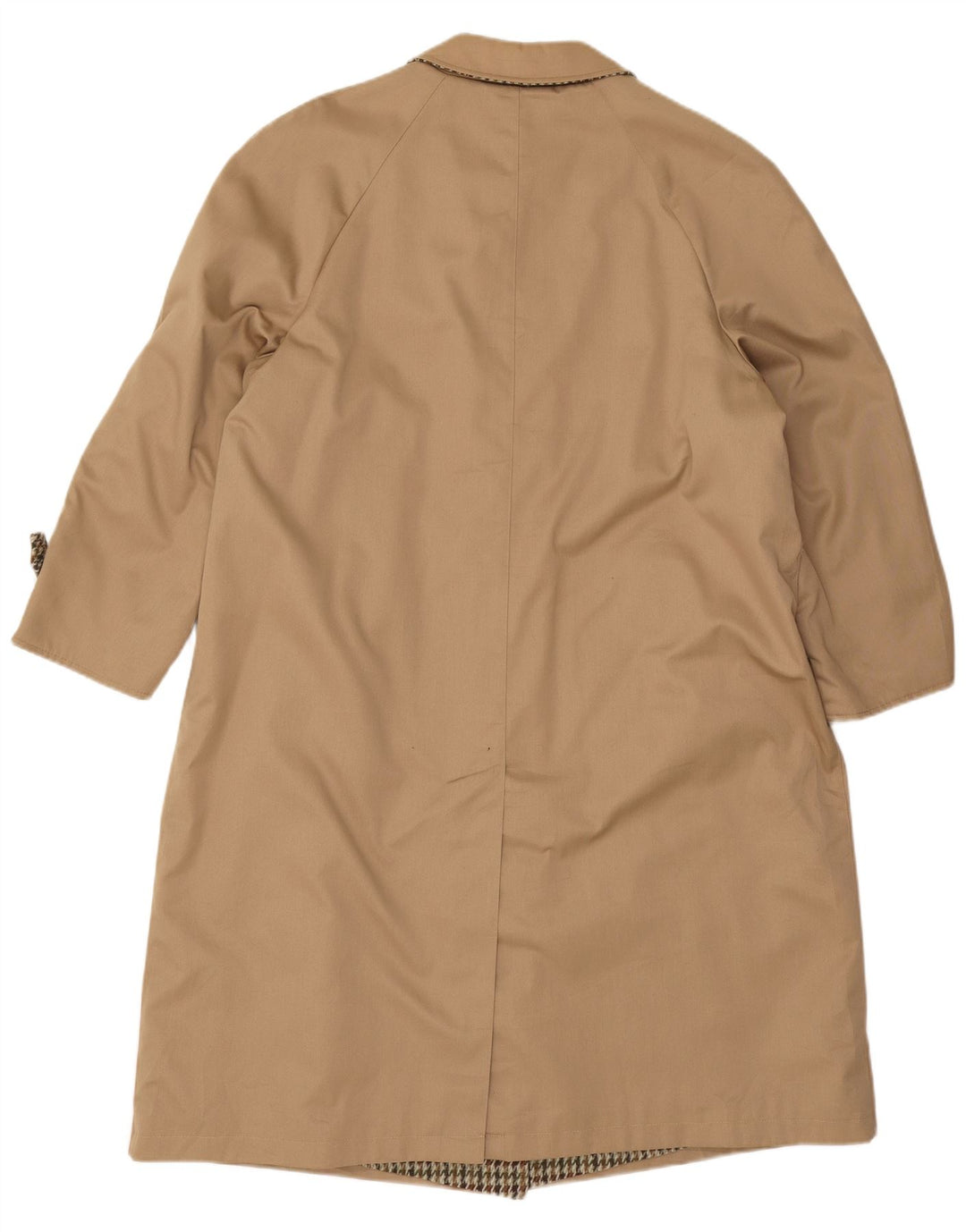 Dwustronny płaszcz damski oversize IT 47 XL w stylu vintage, beżowy w pepitkę