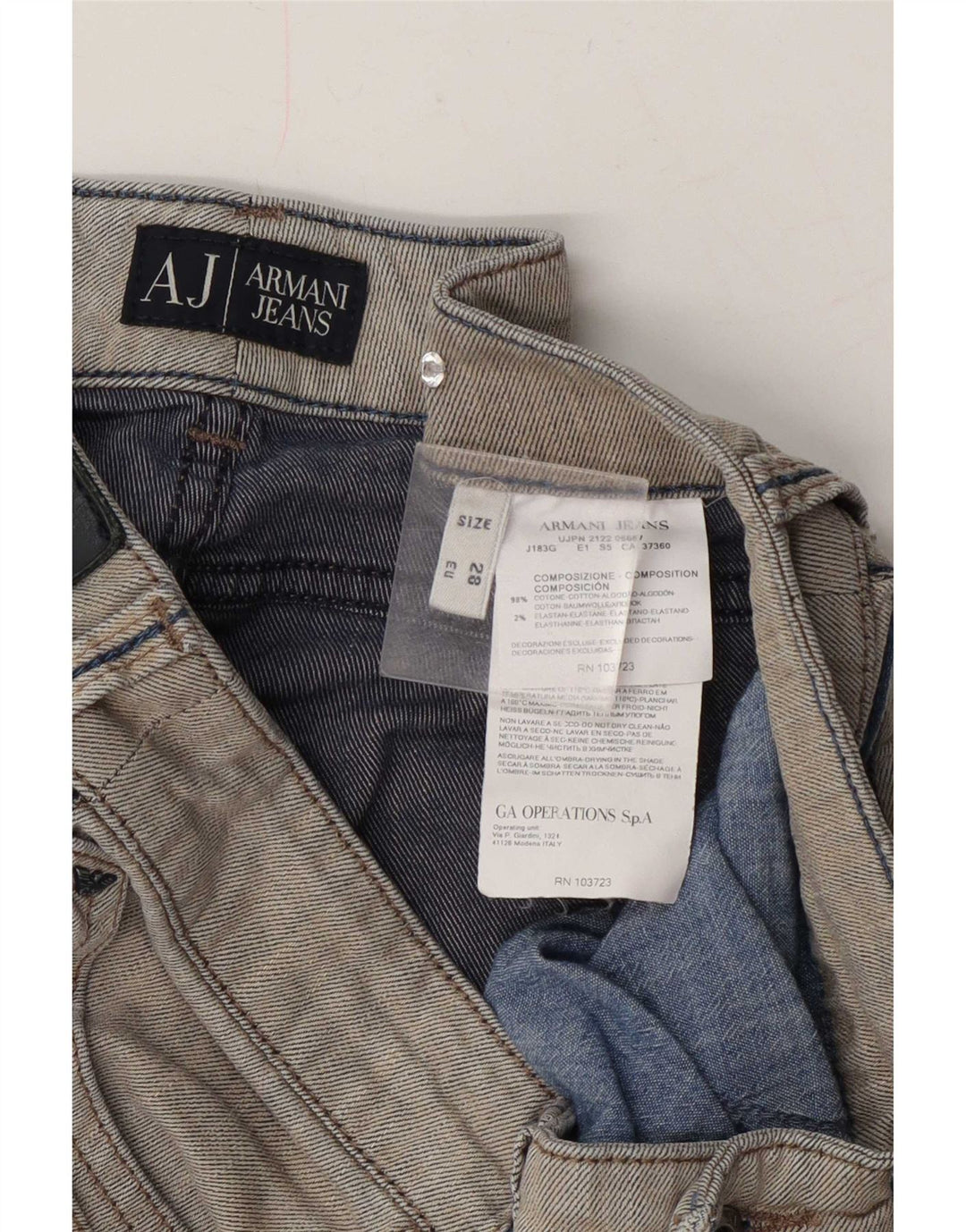 Damskie jeansy Armani Slim W28 L29 Szara bawełna
