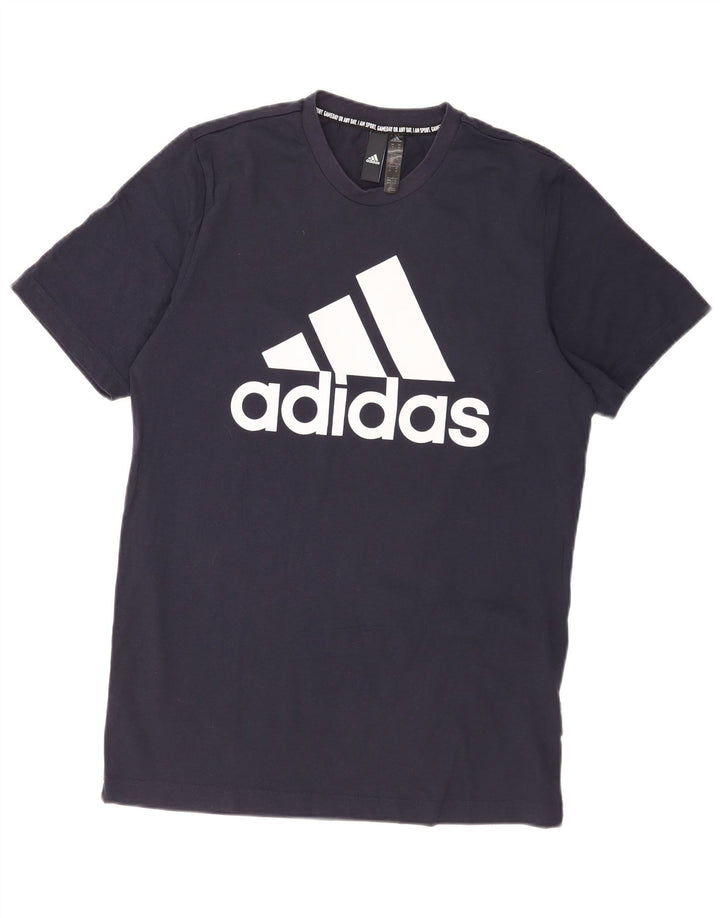 Męska koszulka graficzna Adidas Top Medium Granatowa, bawełniana