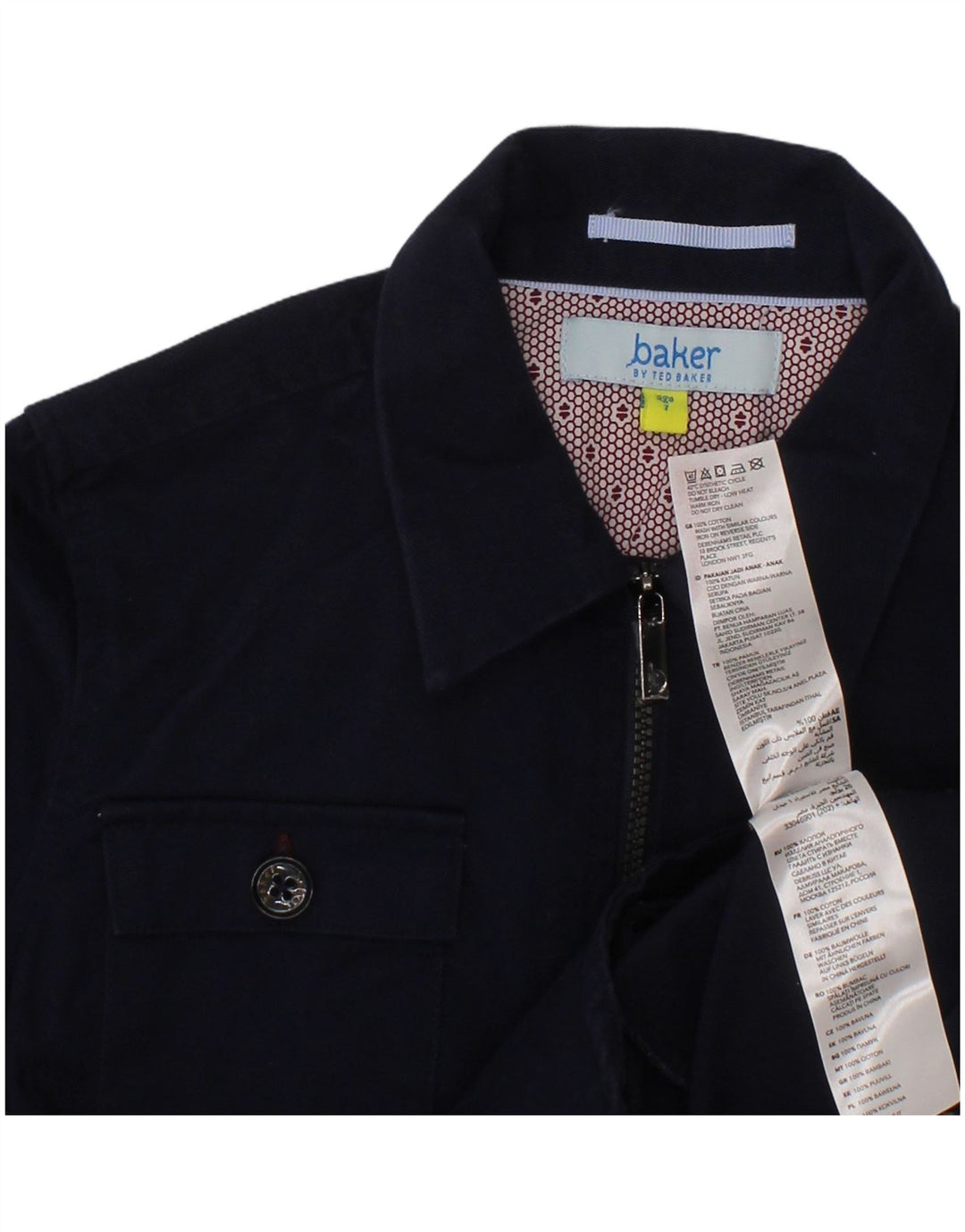 TED BAKER Chłopięca koszula flanelowa 6-7 lat, granatowa, bawełniana