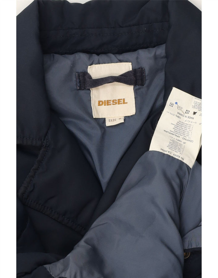 Męska wyściełana kurtka wojskowa Diesel UK 38 Średni granatowy nylon