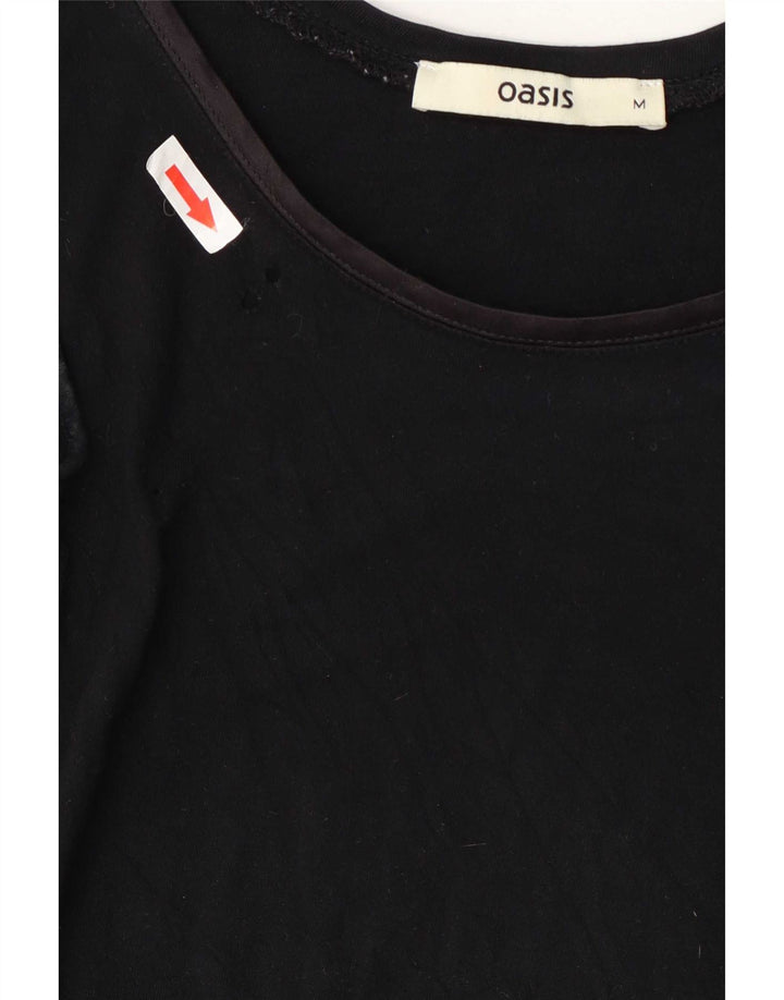 Damski top na ramiączkach bez rękawów Oasis UK 12 Medium Black Wiskoza