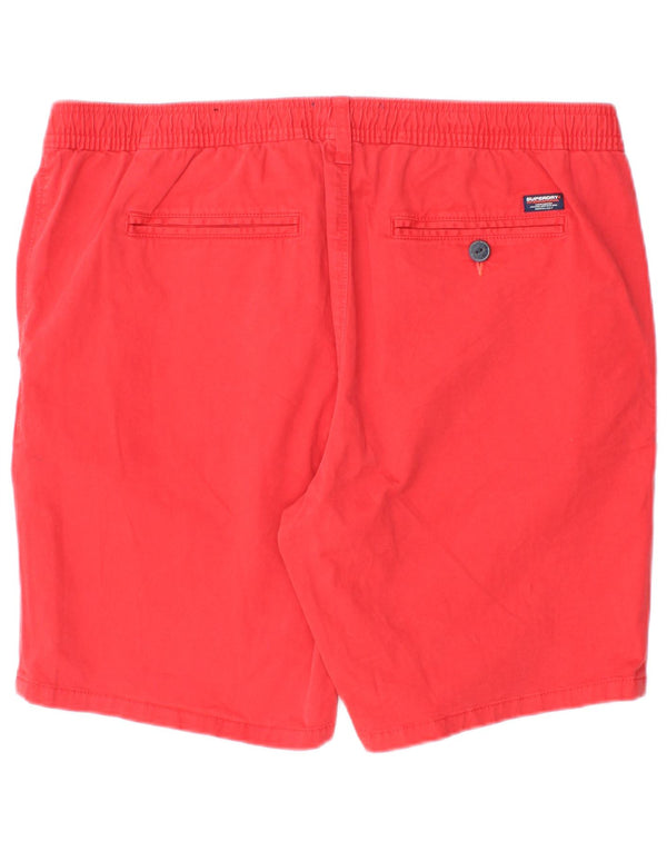Męskie spodenki Chino SUPERDRY W36, duże, czerwone, bawełniane
