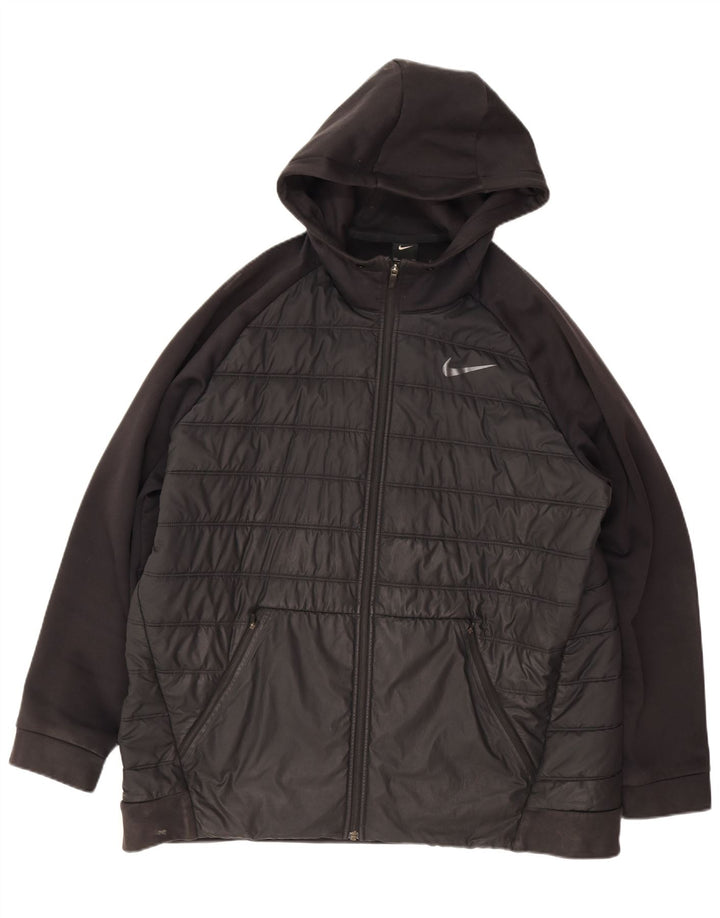 Męska ocieplana kurtka z kapturem Nike UK 44 2XL Czarny poliester