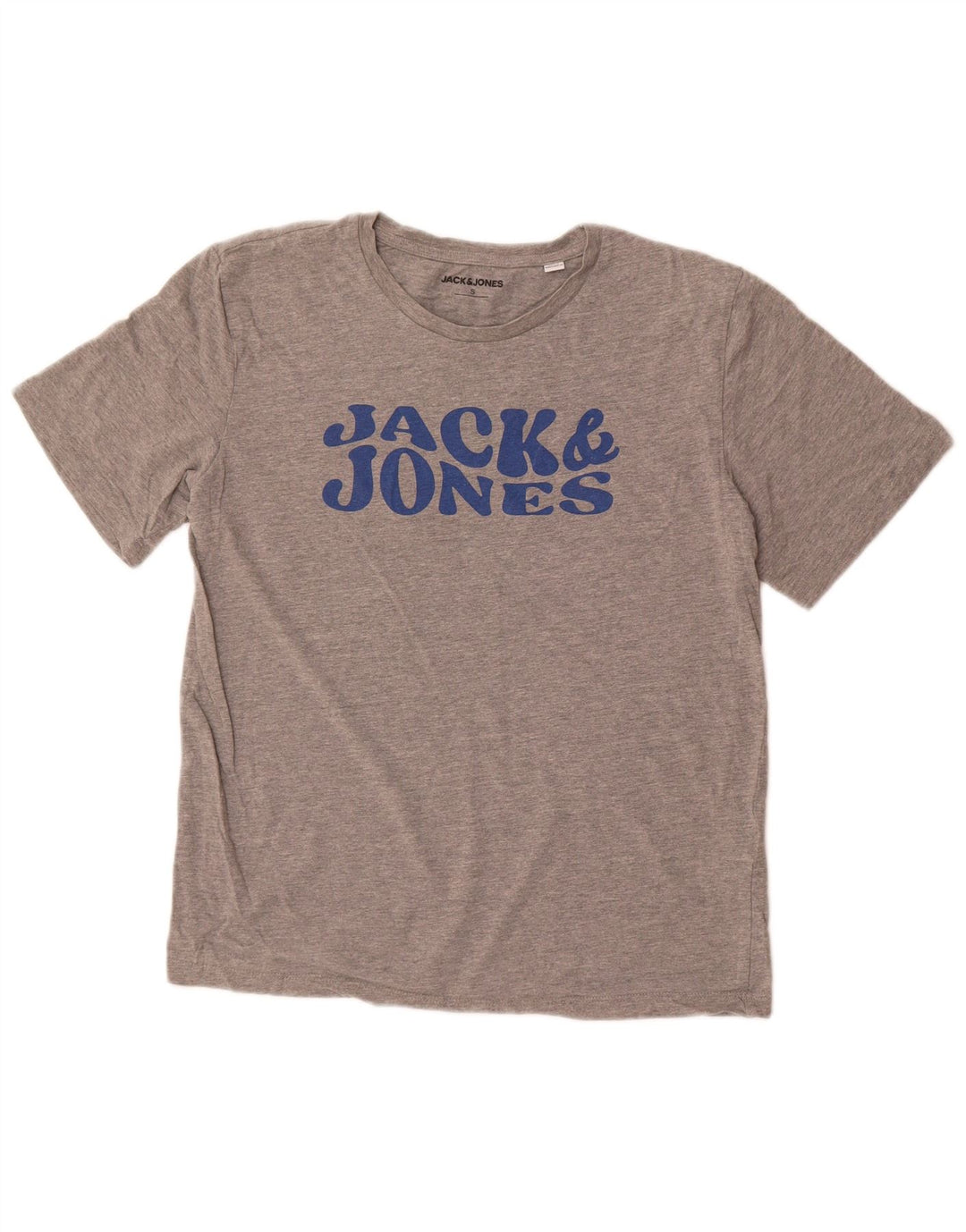 Męski T-shirt z grafiką Jack & Jones, mały, szary, nakrapiany, bawełniany