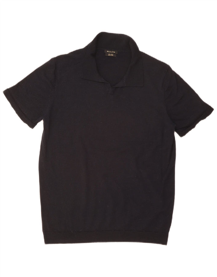 Damski sweter polo Massimo Dutti UK 14, średni granatowy